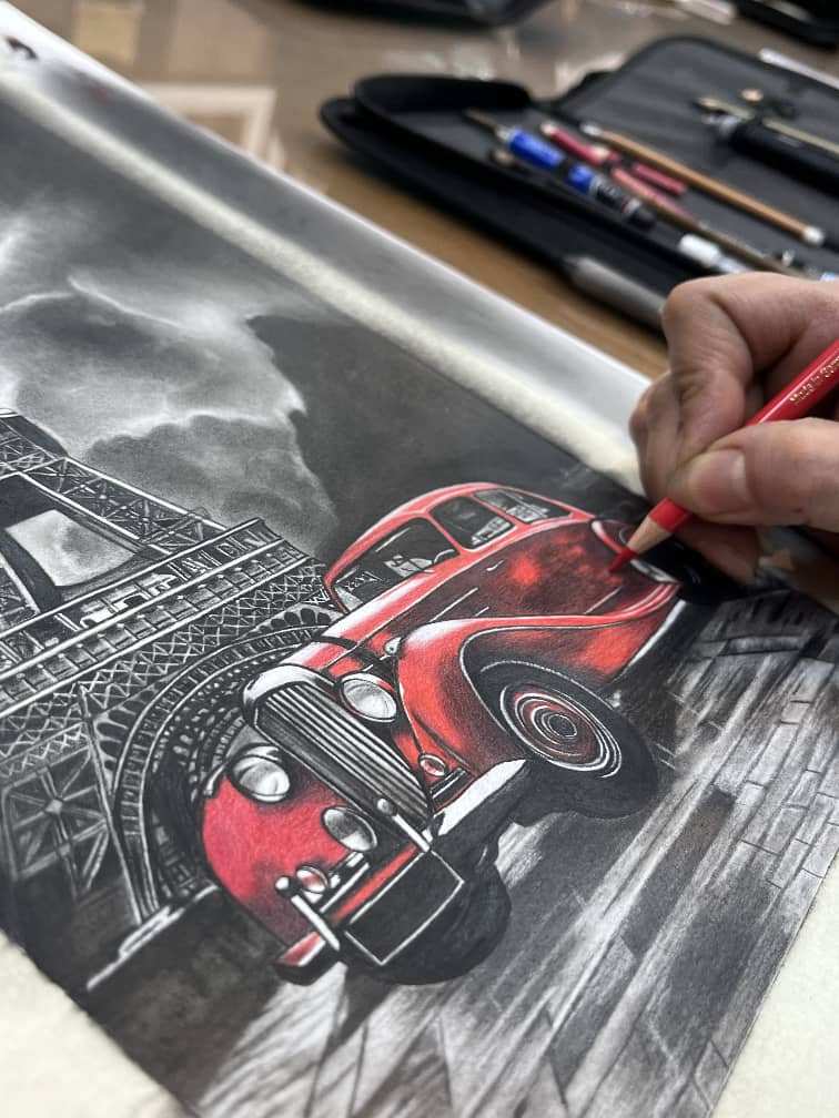 آموزش نقاشی سیاه قلم بزرگسال مبینا چزانی